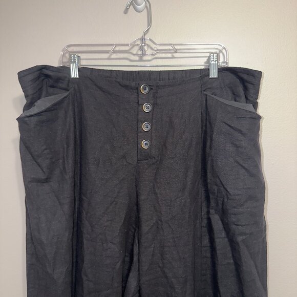 Universal Standard Black Button Front Pants Size M Relaxed Wide Leg - Picture 4 of 7